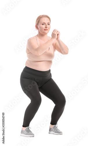 Woman with excess weight tr...