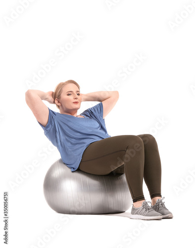 Woman with excess weight tr...