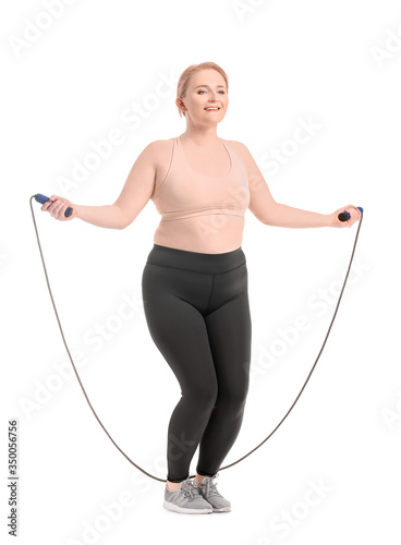 Woman with excess weight tr...