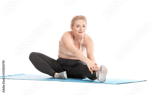 Woman with excess weight tr...