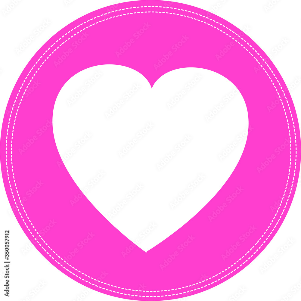 Vector heart symbol in a pink circle On a white background
Vector heart symbol in a pink circle On a white background