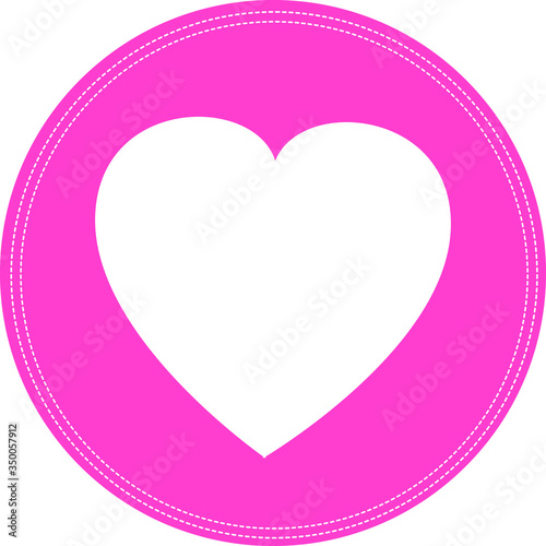  Vector heart symbol in a pink circle On a white background