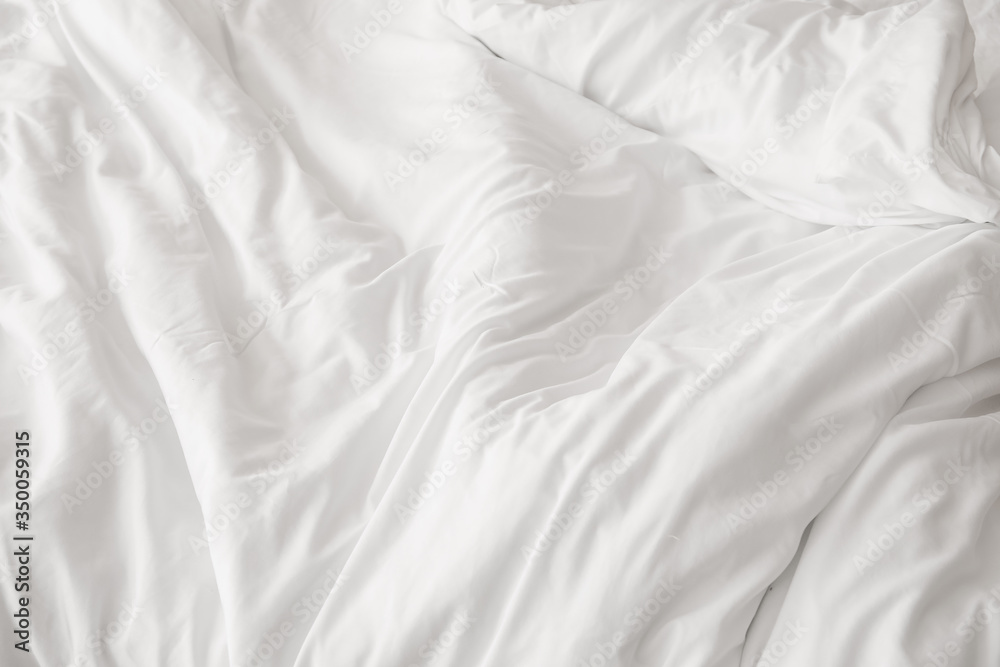Clean linen on big bed Clean linen on big bed
