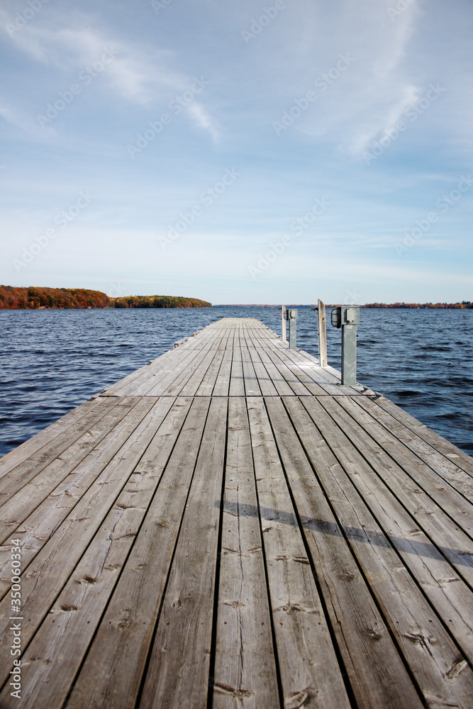 Lakeside docks in Westport, a small town and known tourist destination in Ontario, Canada.