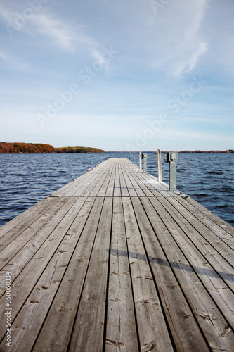 Lakeside docks in Westport  a small town and known tourist destination in Ontario  Canada.