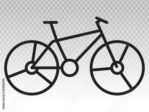 Mountain bike / bicycle line art icon on a transparent background