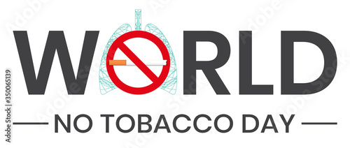 World No Tobacco Day with illustration of lung and cigarettes