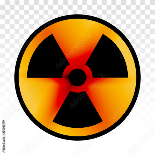 yellow radioactive / radiation sign or symbol - flat icon for apps or websites