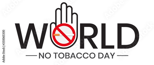 World No Tobacco Day with illustration of hand gesture sign and cigarettes