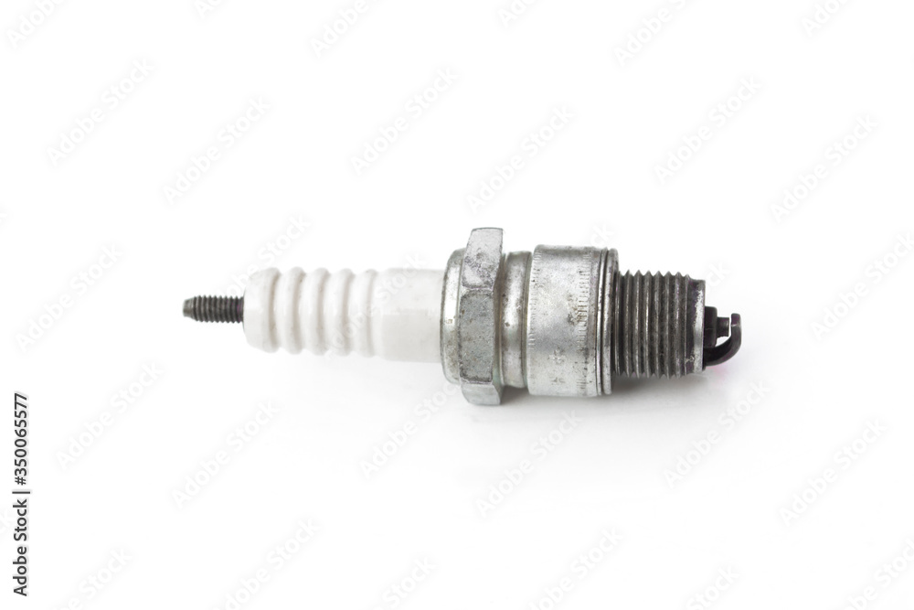 Spark plugs old isolated on a white background. Spark plugs old isolated on a white background.