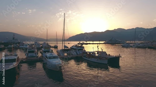 Porto Montenegro Marina during magical sunset