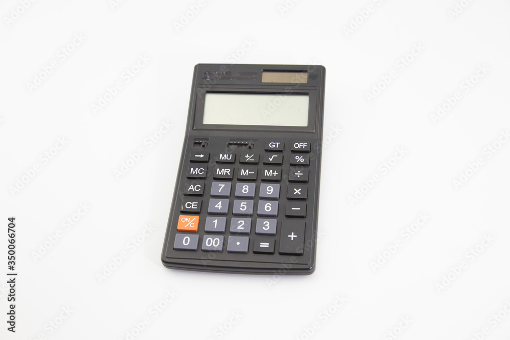 Calculator for calculating black accounts placed on a white background Calculator for calculating black accounts placed on a white background