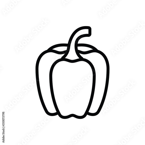 Black line icon for capsicum