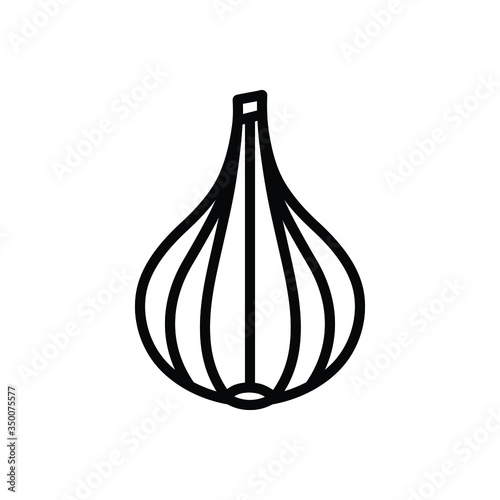 Black line icon for garlic