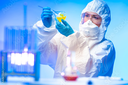 Chemical laboratory. Work w...