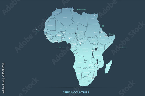 africa map. africa countries vector map. 