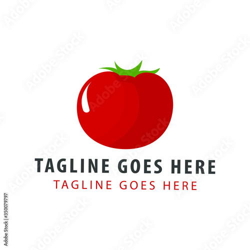 A tomato logo design template, symbol, icon. A grocery store logo vector