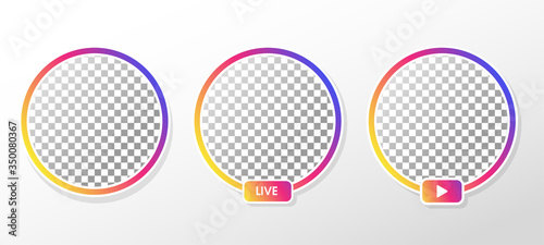 Gradient circle profile frame for live streaming on social media.