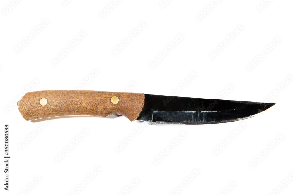 tourist knife with a fixed blade on a white background tourist knife with a fixed blade on a white background