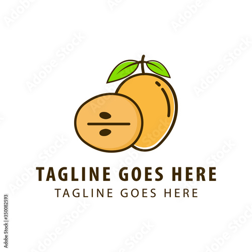 sapodilla fruit logo vector design template. sapodilla fruit symbol icon
