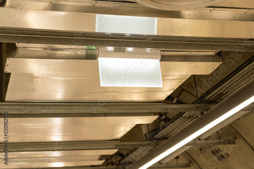 light and ceiling in MRT tunnel Bangkok Thailand