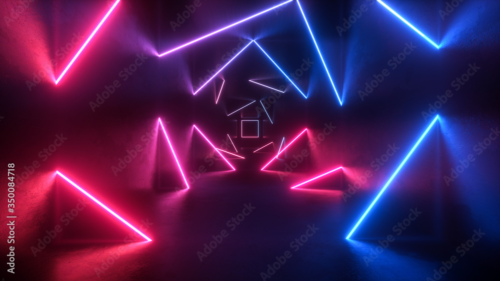 neon light shapes on black background,rainbow colors, empty space, 80's retro style, fashion show stage, abstract background, 3d rendering,conceptual image neon light shapes on black background,rainbow colors, empty space, 80's retro style, fashion show stage, abstract background, 3d rendering,conceptual image