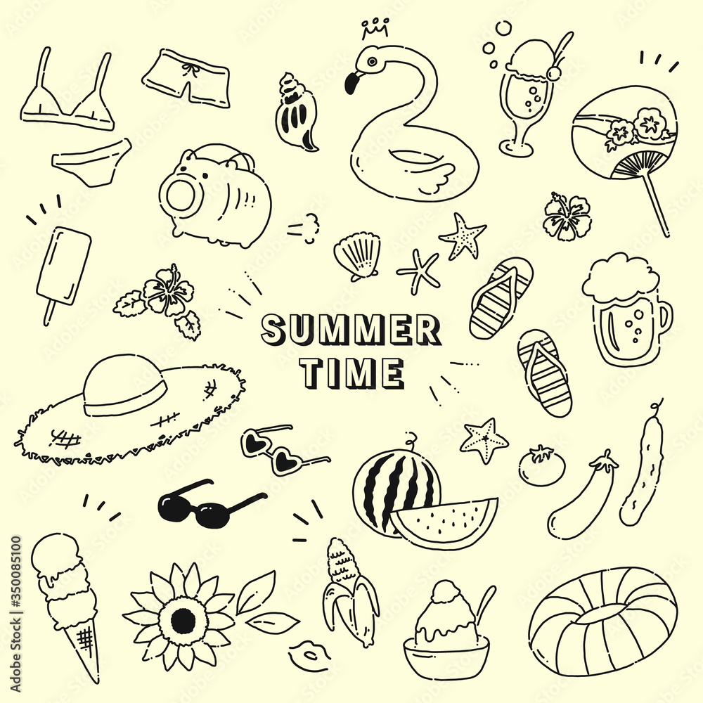 summer material vector icon illustration
