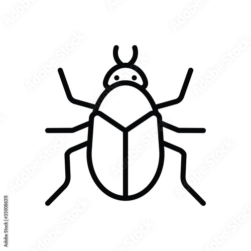 Black line icon for bug