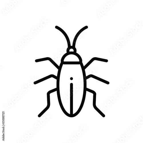 Black line icon for cockroach