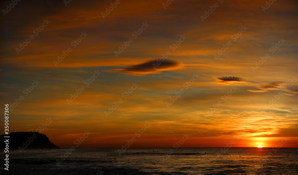 Sunrise over beach Sunrise over beach