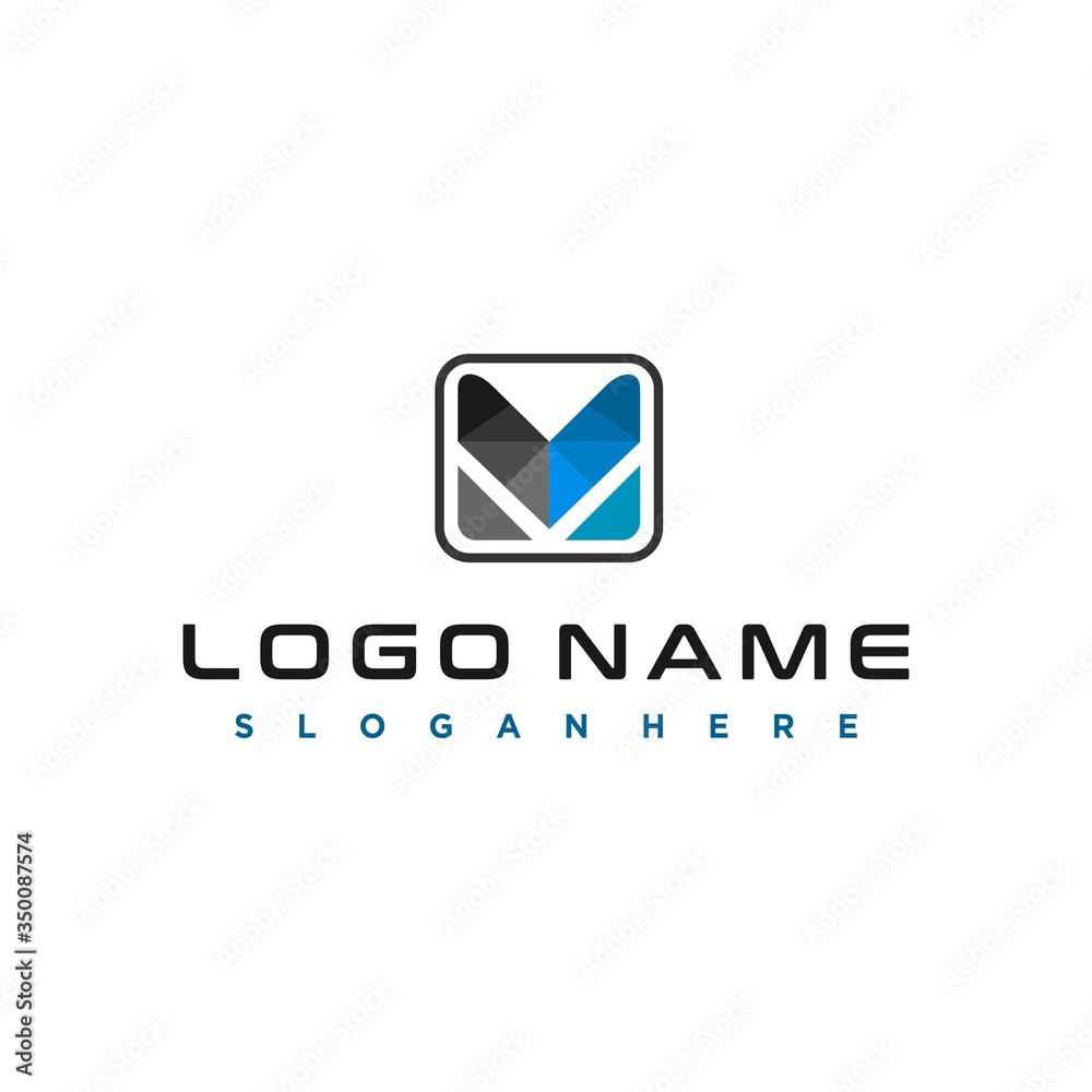 logo media technology modern with concept letter M logo media technology modern with concept letter M