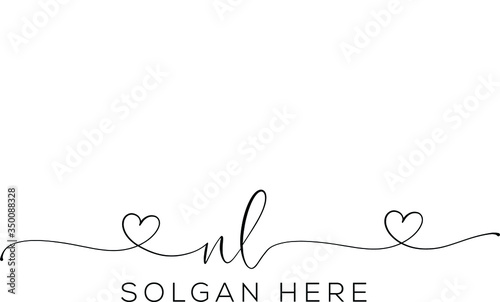 NL  Letter Initial Logo Design, Vector Template