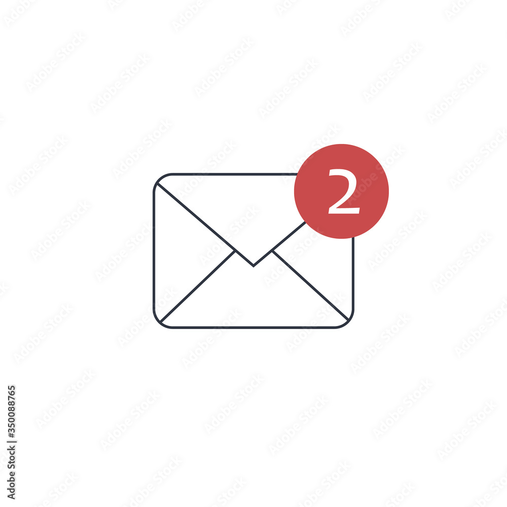 Mail icon. two new notification message icon. vector symbol Mail icon. two new notification message icon. vector symbol