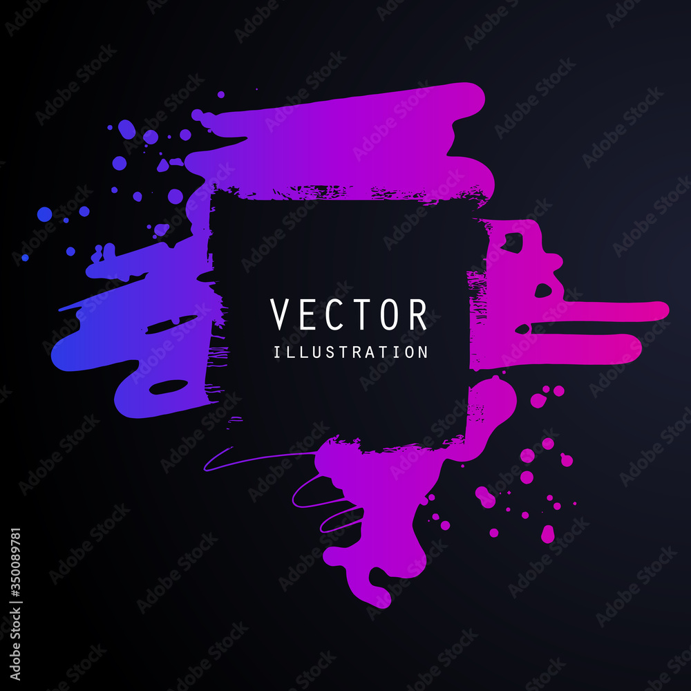 vector splats splashes and blobs of gradient ink paint in different shapes drips