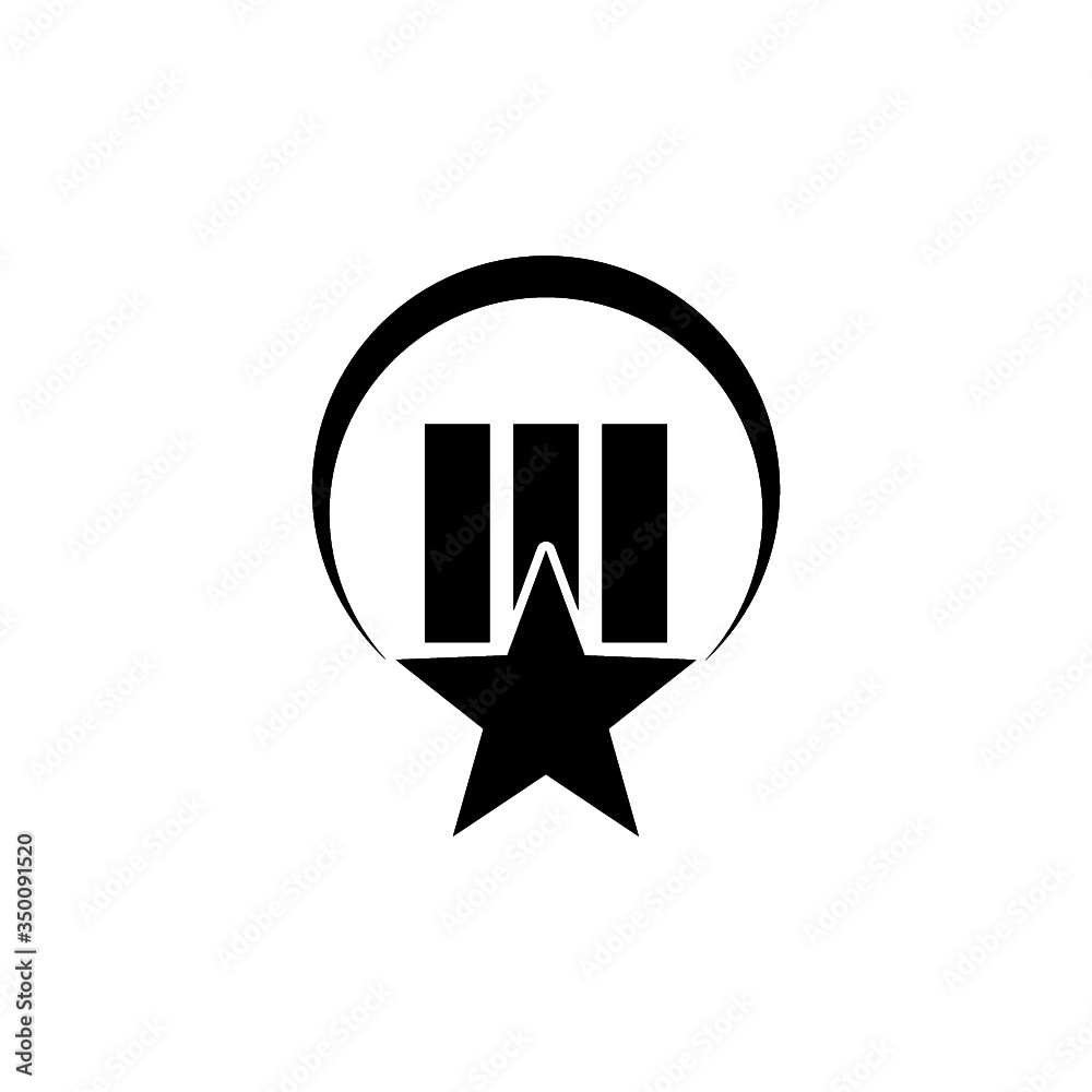 Medal star icon for web design isolated on white background Medal star icon for web design isolated on white background