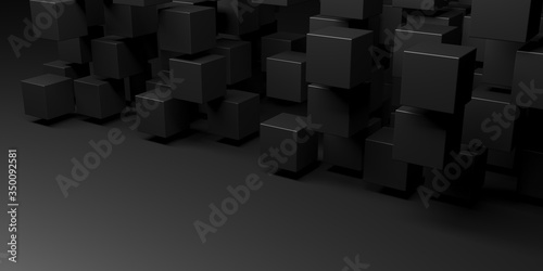 Abstract Dark Cubes Futuristic Design Background