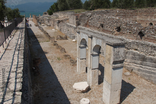 Grotte di Catullo Roman ruins on Lake Garda, Sirmione, Lombardy, Italy. photo