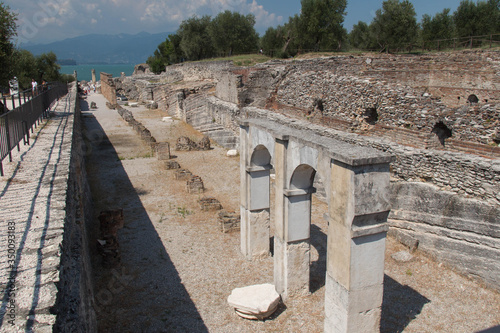 Grotte di Catullo Roman ruins on Lake Garda, Sirmione, Lombardy, Italy. photo