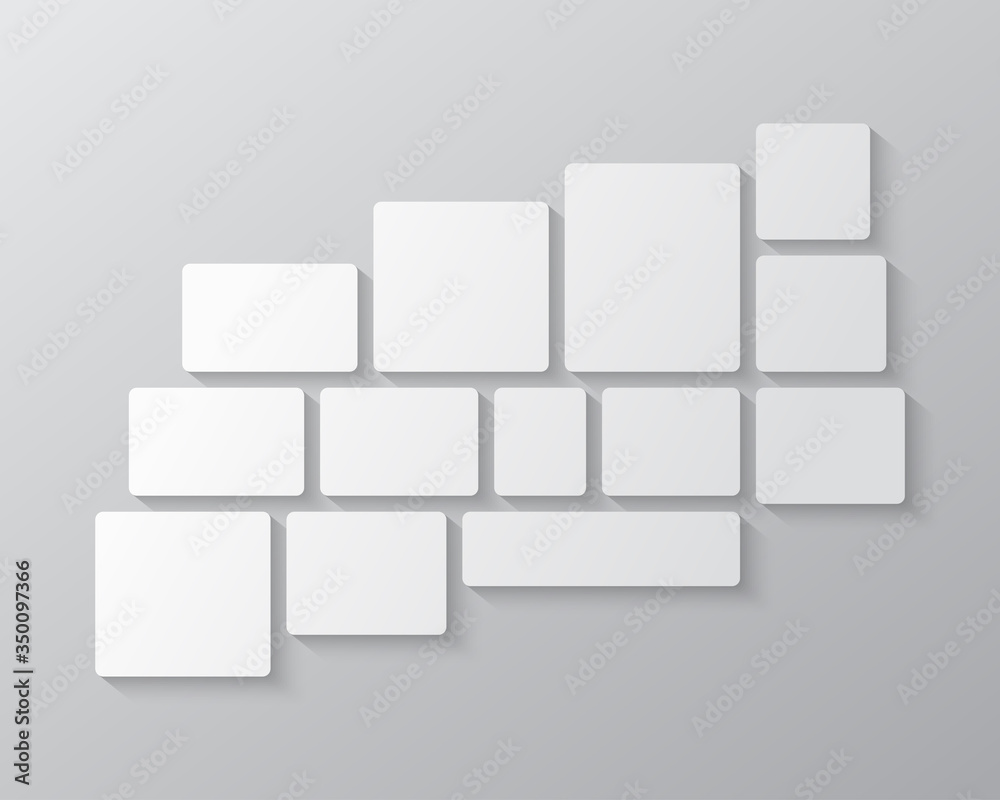 Vector empty collage board thirteen images, photos Vector empty collage board thirteen images, photos