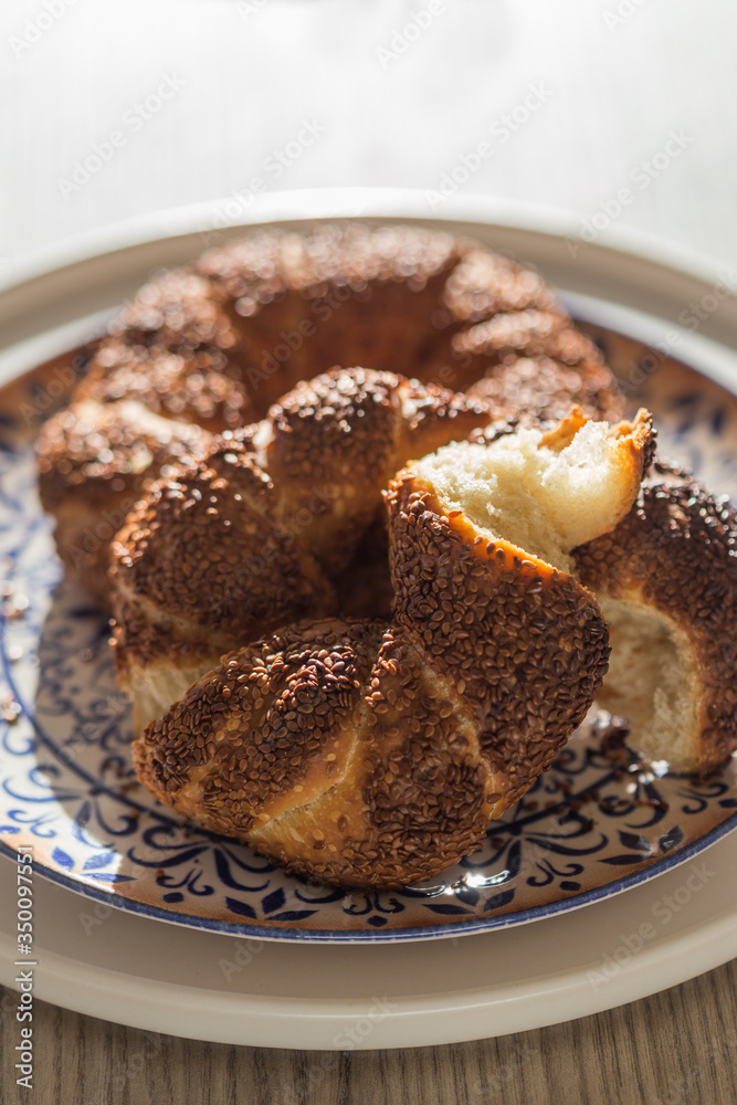 Closeup image of the turkish bagel Closeup image of the turkish bagel