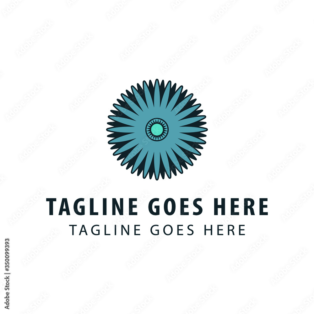 Fototapeta premium Aster Flower logo design. beautiful Aster Flower symbol