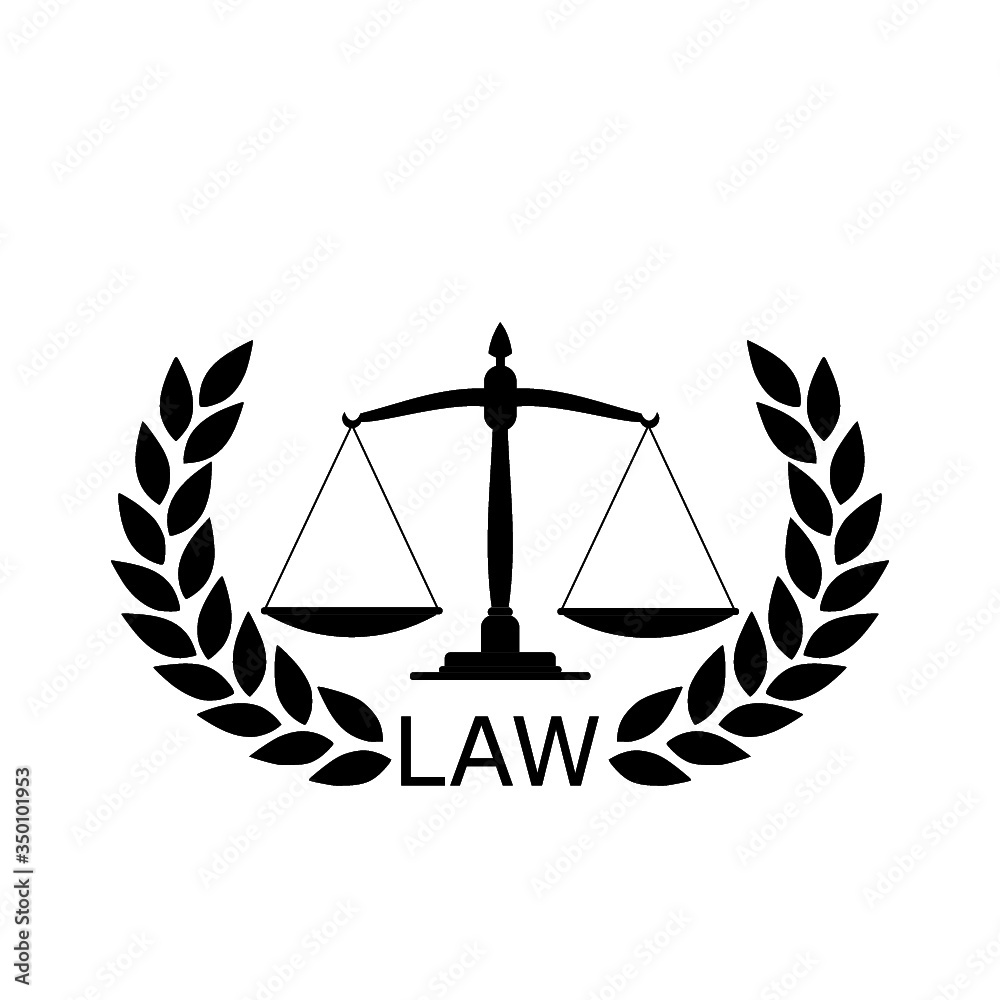 Law icon isolated on white background. Justice scale icon