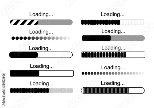 Futuristic download indicator. loading bar progress icons, load sign green vector illustration. System software update and upgrade concept.