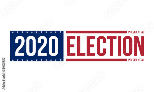 2020 presidential election logo in red and blue colors, vector illustration