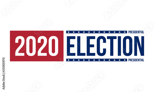 2020 presidential election logo in red and blue colors, vector illustration