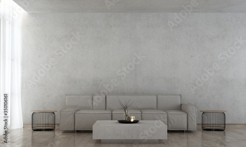 Modern  loft interior of lounge and living room design and concrete wall background 