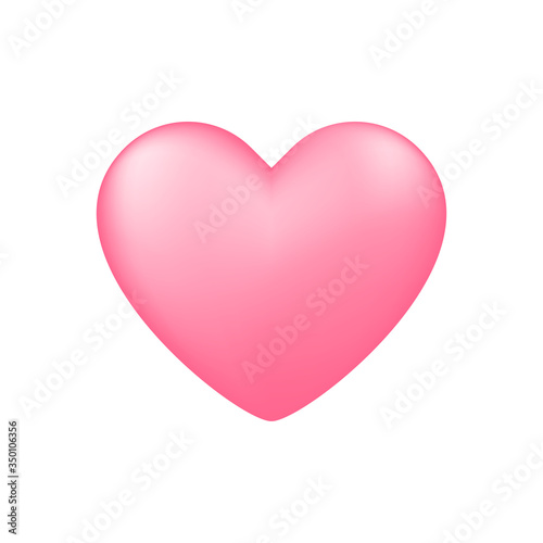 Pink heart shape white background. Love valentine concept. vector illustration © Zenzeta