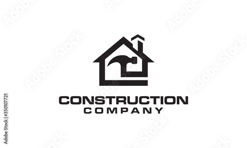 simple minimalist Construction for Repair House logo design