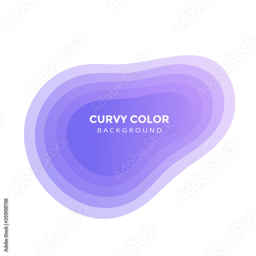 Modern liquid abstract blur blob element topographic depth gradient flat style design fluid vector colorful illustration banner simple template for presentation, flyer, isolated on white background.