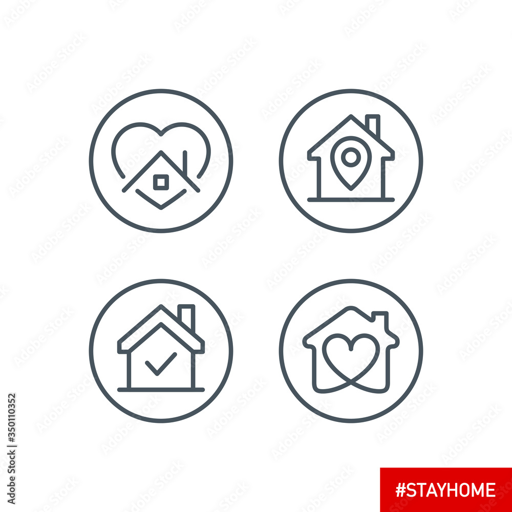 editable stroke line icons set of Stay home for Social media in support of self isolation. staying at home Prevent coronavirus spread. Covid19 perfect outline icon hashtag stayhome Isolated on white editable stroke line icons set of Stay home for Social media in support of self isolation. staying at home Prevent coronavirus spread. Covid19 perfect outline icon hashtag stayhome Isolated on white